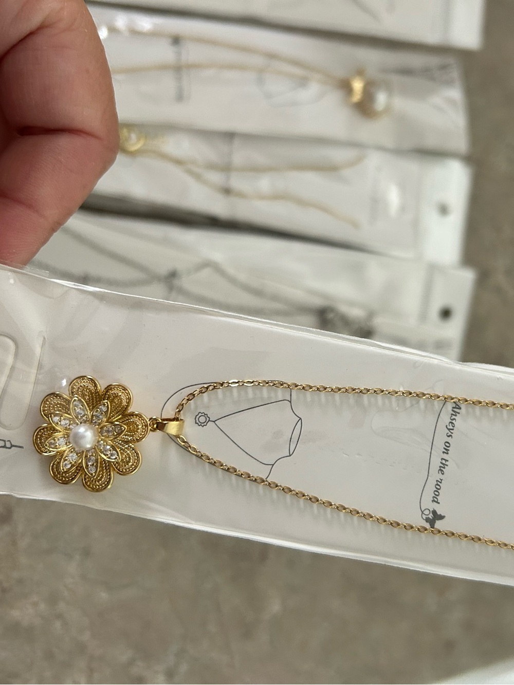 4/$50 Gold Floral Pendant Necklace - Women Jewelry